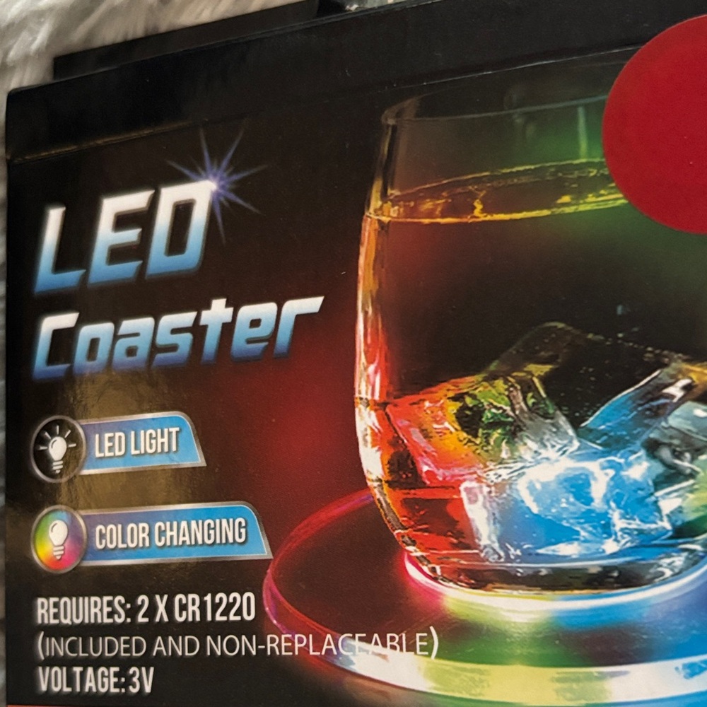 2 LED Coasters with Color Changing Light